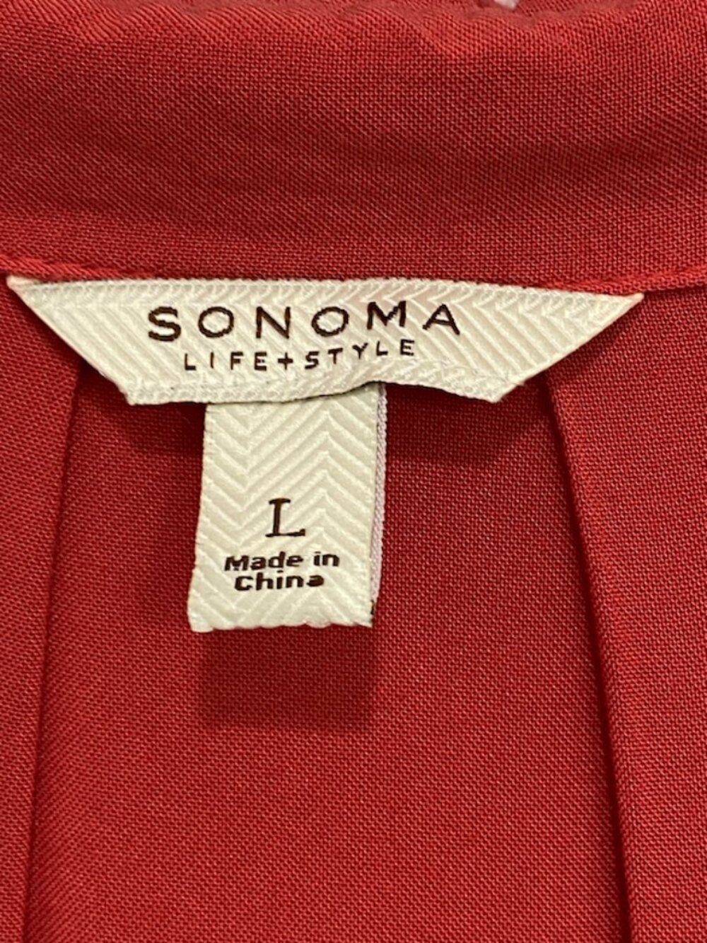Sonoma Life + Style Shirt Dress Button Down Utility Vibrant Coral Large - Picture 7 of 8